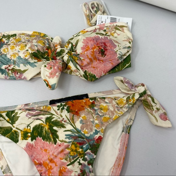 ZIMMERMAN Pink Floral Bikinis with Knots - Picture 5 of 12